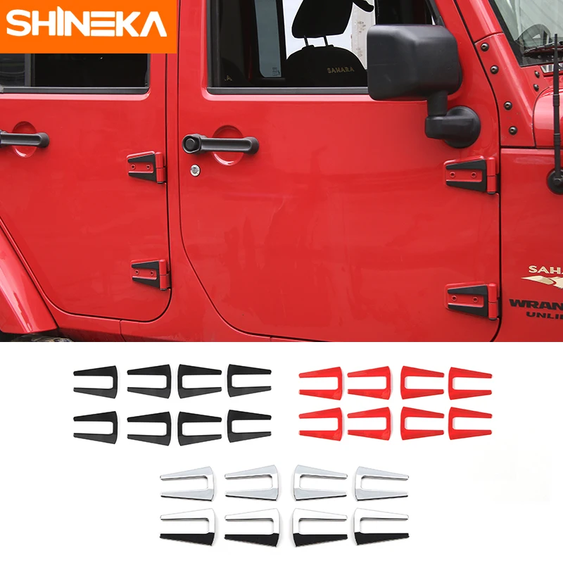 

SHINEKA 4 Doors Car Door Hinges Cover Protector Trim For Jeep Wrangler JK Car Eeterior Decoration Accessories
