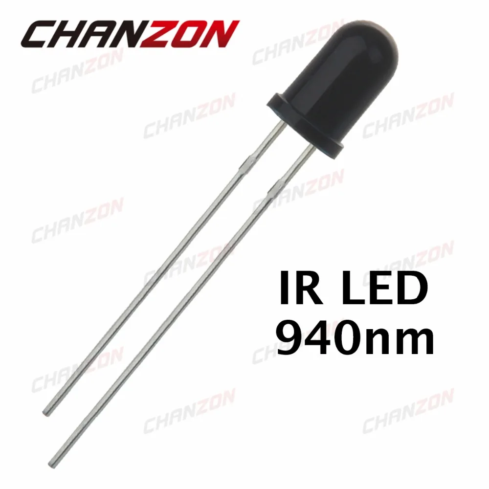 100pcs 5mm IR Receiver Diode Emitter 940nm Infrared Receiving LED Bulb