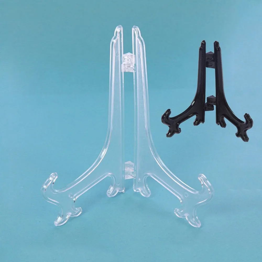 

Transparent Plastic Decorative Bracket Photo Frame Paper Tray Shelf Folding Decorative Frame Crafts Bracket Stands