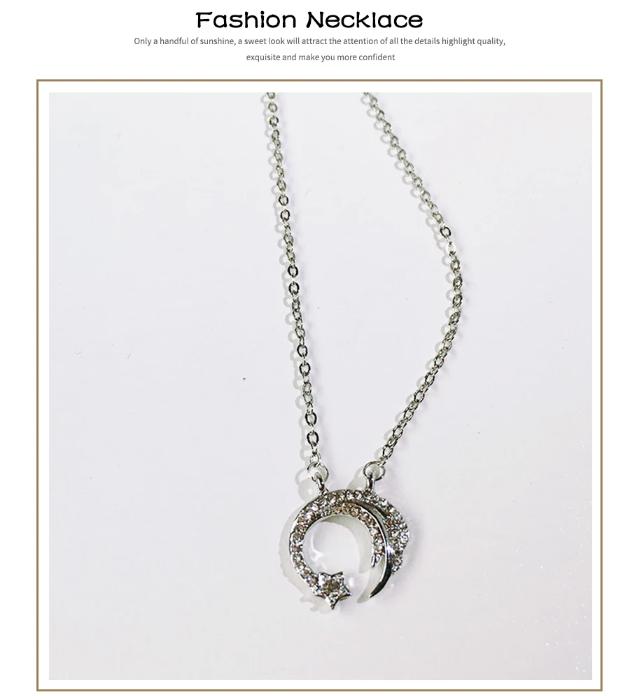 2018 Meteor Garden Silver Moon Star Necklace Jewelry Gift F4 Pop Real