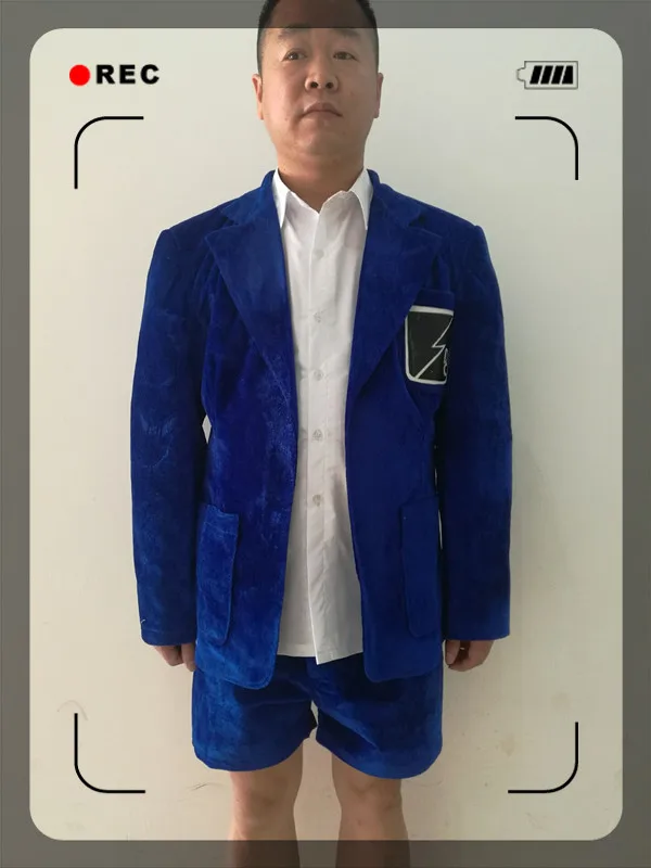 

Band AC/DC Angus Young School Boy Uniform Cosplay Costume blue outfit custom made