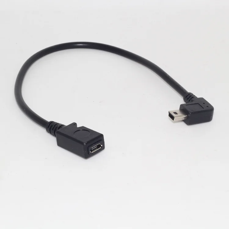 10 шт./лот 90 градусов угол mini USB 5p штекер к micro гнездо адаптера кабеля|Компьютерные