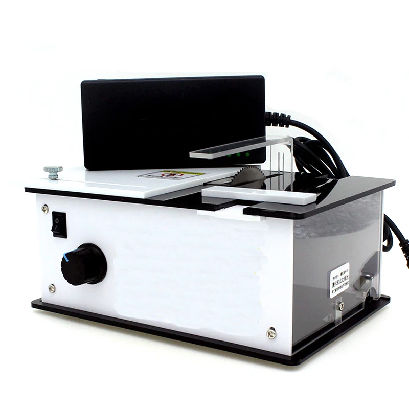 

Mini Table Saw Handmade Woodworking Bench Saw DIY Hobby Model Crafts Cutting Tool with Power Supply HSS Circular Saw Blade