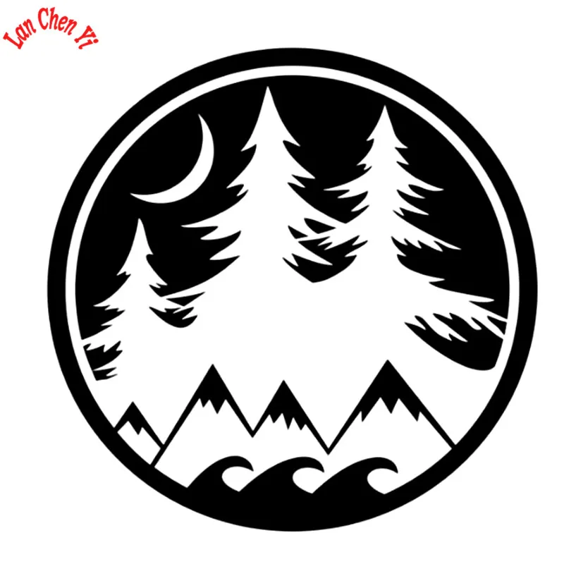 JD146 Moon forest Vinyl Decal Motorcycle Car Sticker For Window Bumper