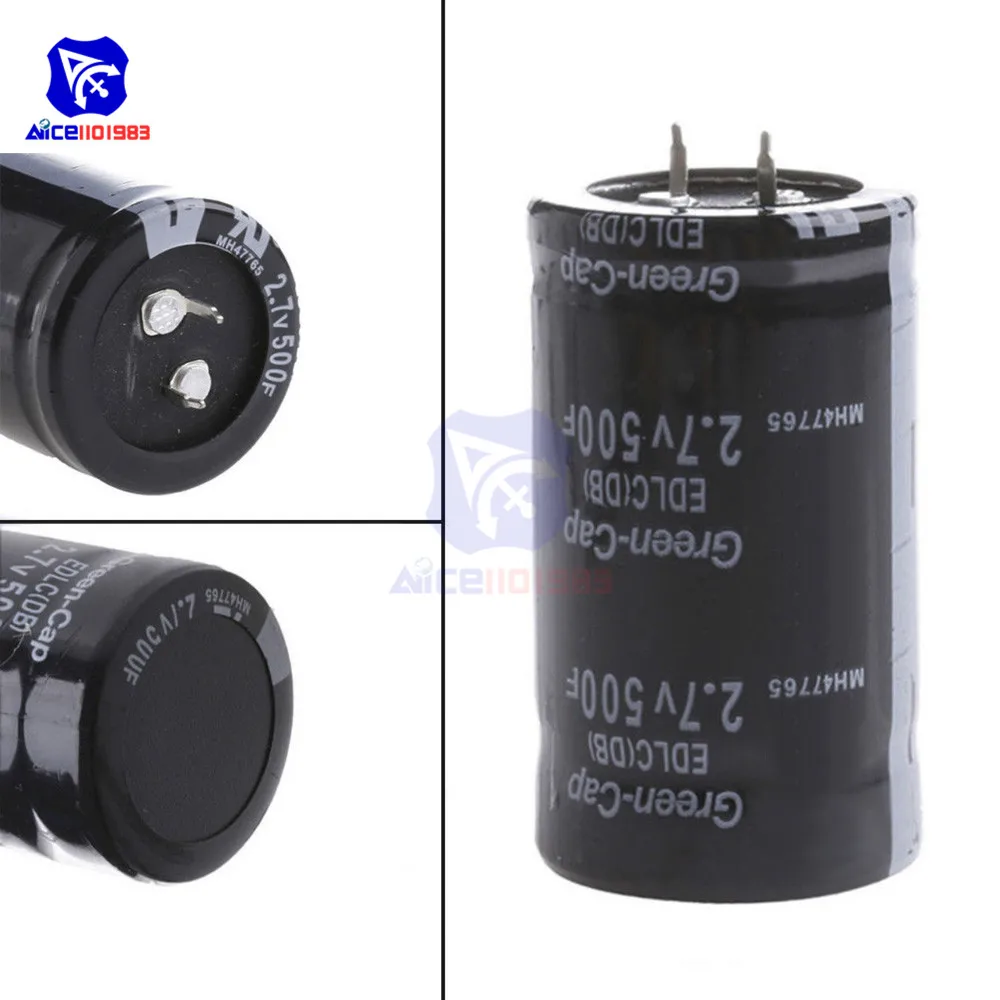 

Super Farad Capacitor 2.7V 500F 35*60mm High Frequency Low ESR 2 Pin Super Capacitor for Car Stereo Speaker Battery