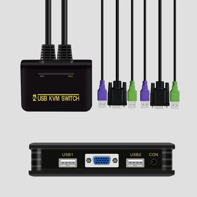 Квм переключатель Charmvision VK21 с 2 USB портами VGA линией 1 5 м HD удлинитель кнопками