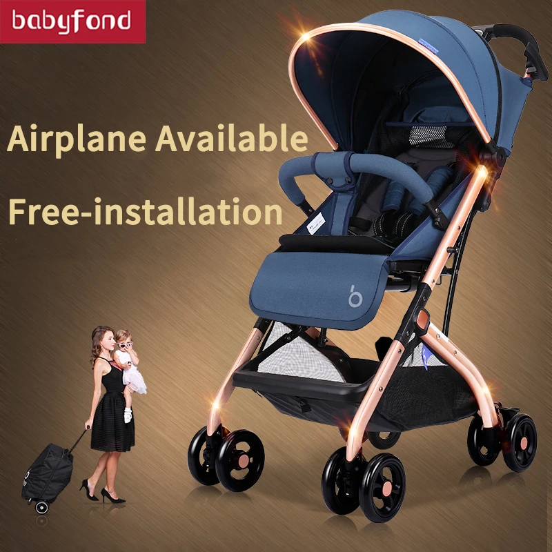  Light baby stroller umbrella baby car gold frame 6 gifts travel can lay can seat High landscape bab