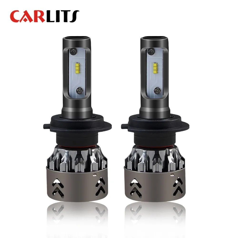 CARLITS 2 шт. H4 H7 Светодиодные Автомобильные фары 60 Вт с чипом ZES 11000LM 9005 H1 H8 H9 H11 9006 HB4 HB3