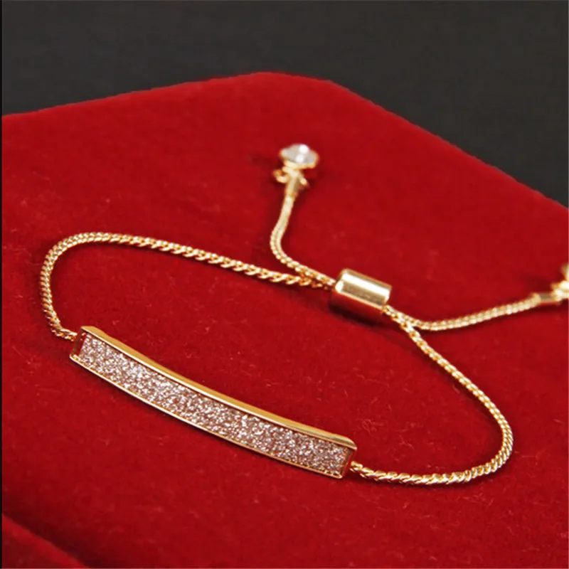 Unique CZ Diamond Micro Pave Fashion Bracelets & Bangles 18K Gold Plated Crystal Jewelry SL-177
