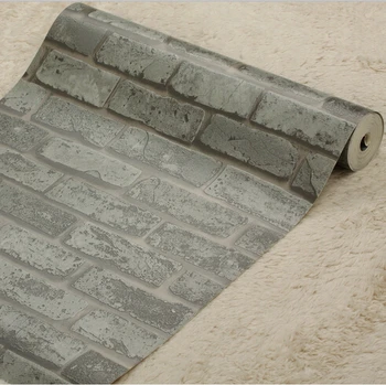 

Chinese retro stereo 3D Brick Wallpaper PVC gray red brick wall paper 3D Background Wallpaper For Living room TV Walls