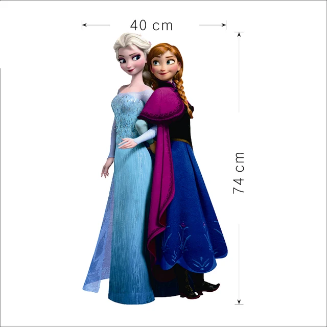 Rajzfilm Elsa És Anna Hercegnő Fagyasztott Falmatricák Nővérek Számára Szoba Dekoráció Diy Anime Otthoni Matricák Film Falfestmény Art Pvc Poszter - Image 5