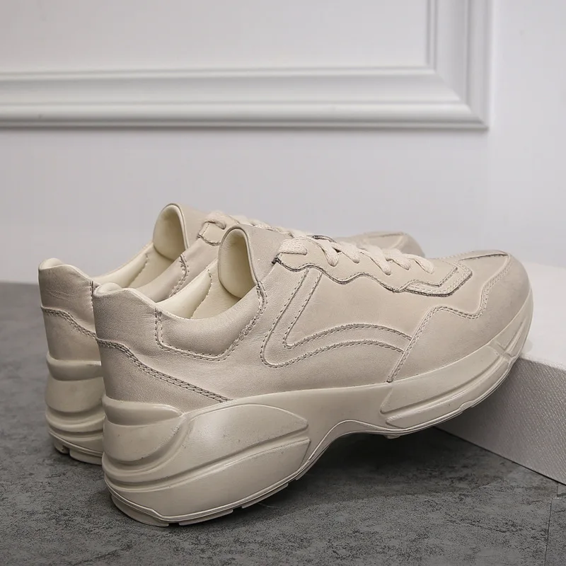 Véritable En Femme Classiques Beige La Avec Casual Chaussures Plein Marche Old 2018 Plus De Cuir Flats Ne Vieux Marque Ggob do Beige Taille Plat Air Femmes qnvztxwv07