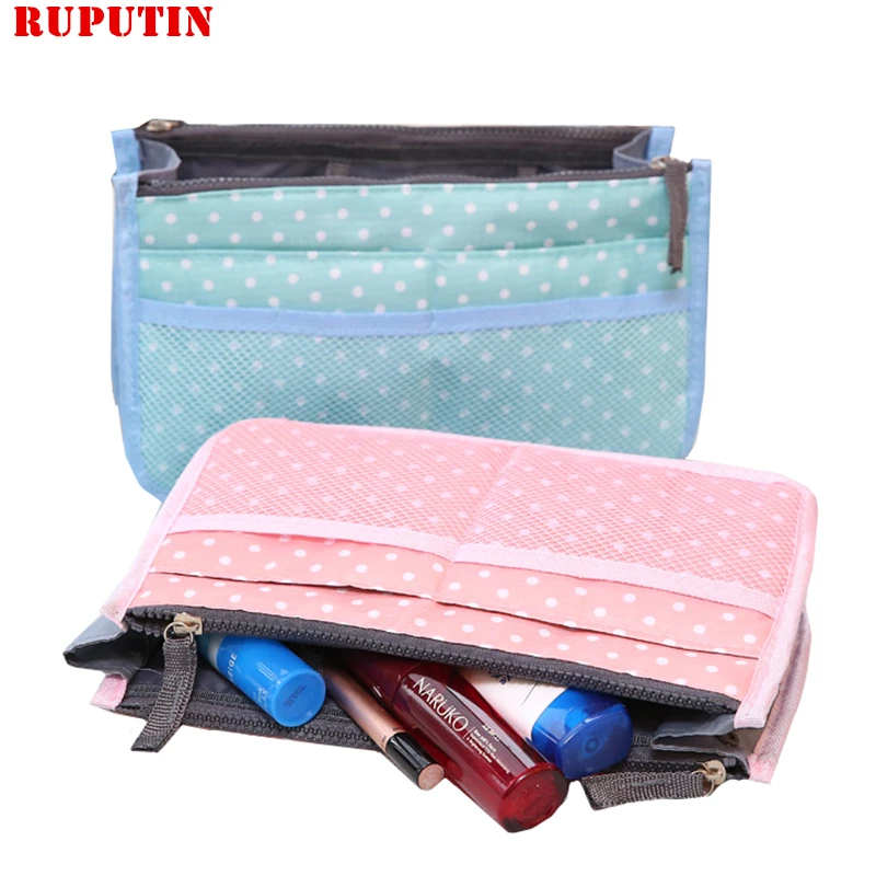  RUPUTIN Travel Insert Bag Women Make Up Organizer Bag Toiletry Travel Kits Storage Finishing Bag Do