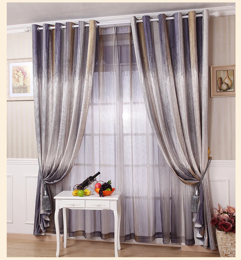 

The new high-end boutique European chenille fabric simple and stylish modern bedroom balcony living room curtains custom