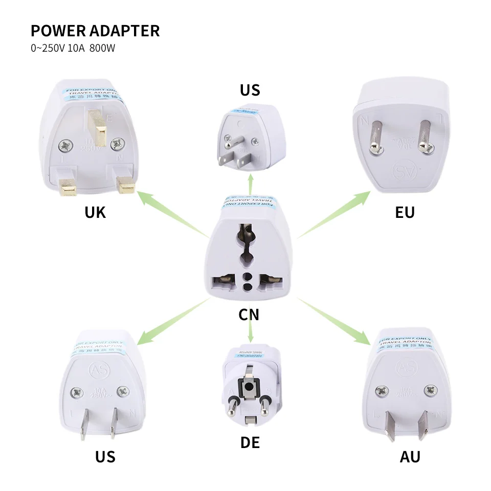 

CN To EU US AU UK Power Adapter 250V 10A Universal Travel Power Plug Converter Travel Adapter Plug adaptador Converter Outlet