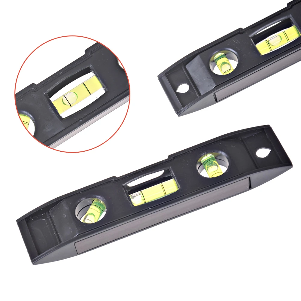 

Black plastic Spirit level Torpedo Level Measure Tools Spirit Level Ruler Magnet Bubble Plumber Measurement Tools 150mm