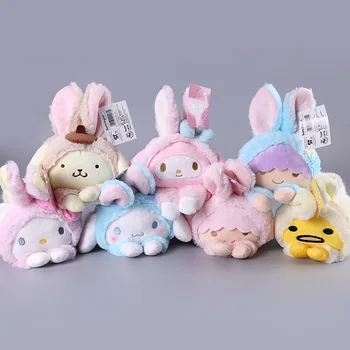 

Cute Soft Plush Toy Cartoon My Melody Cinnamoroll Dog Egg Yolk Pudding Dog Twin Stars cosplay Rabbits Dolls for Girls Gifts