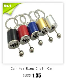 Car Keychain Gear Shift Knob Type Car Modified Key Ring Auto Metal Key Chain car-styling Red Yellow Silver Blue Black