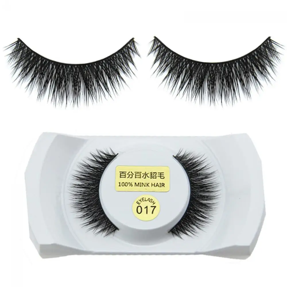 

1 Pair False Eyelashes Luxurious Real Mink Natural Thick Black Long Fake Eye Lashes False Eyelashes Extension Tools