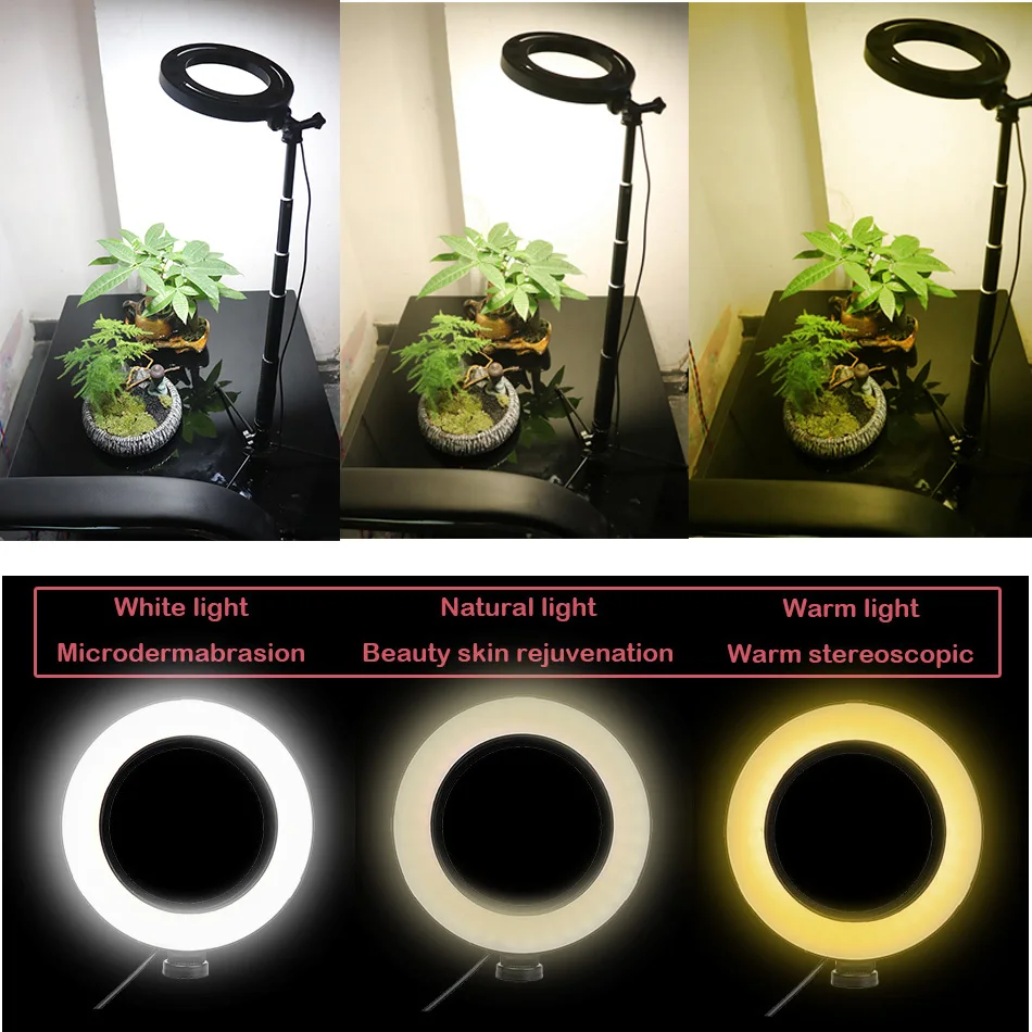 Goede Dimbare LED Selfie Ring Licht Gsm Video Licht Fotografie Verlichting Met Statief Voor Youtobe Make Video Live Studio Licht