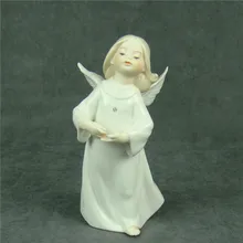 Элегантная фарфоровая статуэтка ангела, керамическая статуэтка для красоты, художественное и ремесленное украшение, аксессуары для декора комнаты и сувенира, подарок