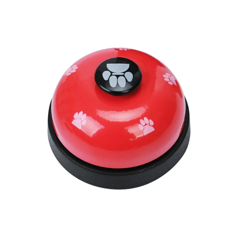 Pet звонок колокольчик собака мяч-форма лапы напечатаны еды кормления обучающая игрушка интерактивный для щенков тренировочный инструмент Поставки продукты для собаки - Цвет: Красный