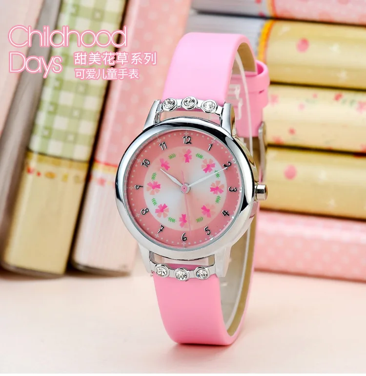 

mk sale high-end children's watch girl pink quartz watch girls simple sweet cartoon watch gift clock reloj kids watches boys dw