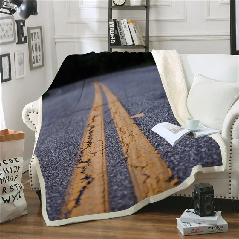

A Print Plush Blanket Casual Bed Quilts Fashion Fleece Blanket Office Airplane for Adult Sherpa Blanket