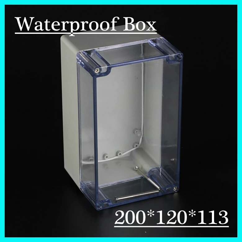 (1 piece/lot) 200*120*113mm Clear ABS Plastic IP65 Waterproof Enclosure PVC Junction Box Electronic Project Instrument Case (1 piece/lot) 200*120*113mm Clear ABS Plastic IP65 Waterproof Enclosure PVC Junction Box Electronic Project Instrument Case