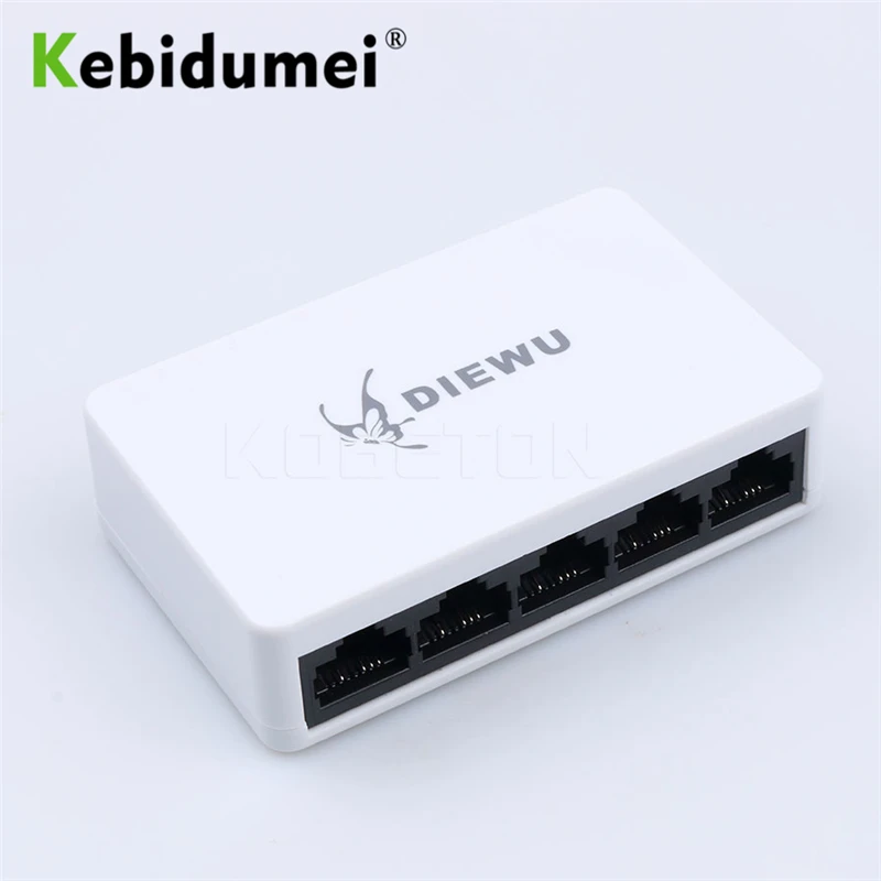 

kebidumei High quality 10/100Mbps Network Switch Fast Ethernet LAN RJ45 Switcher Hub with US EU Power adapter FOR Desktop PC