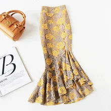 Весна осень женские элегантные женские Леггинсы для йоги необычная кружевная юбка-годе женские сексуальные тонкие плиссированные шаг бедра юбка R36