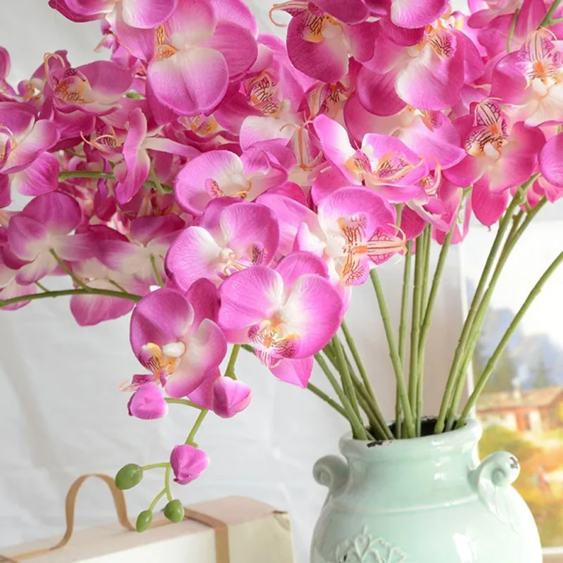 Высокое качество бабочка Орхидея искусственный фаленопсис латекс орхидеи цветок для свадьбы красота дома Свадебные цветы