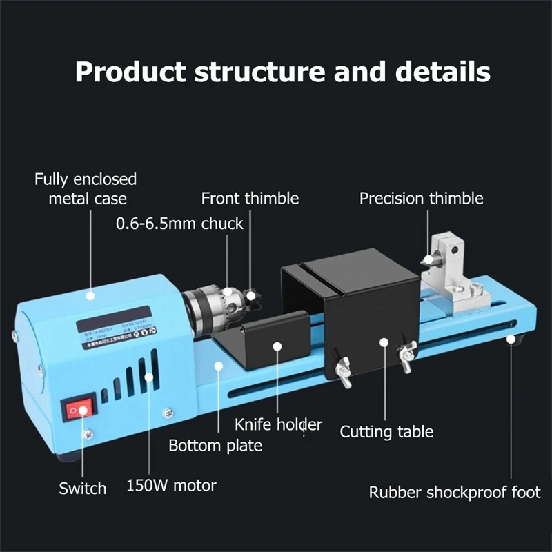 Мини Diy 150 Вт деревянный токарный станок для резки бусин дрель полировка деревообрабатывающий фрезерный инструмент