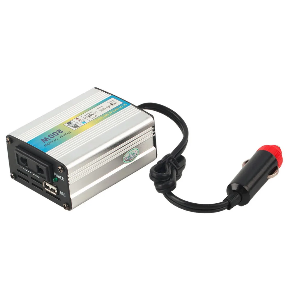 200W Portable Car Truck Boat USB DC 12V to AC 220V Super Power Inverter Converter Charger New Dropping Shipping~