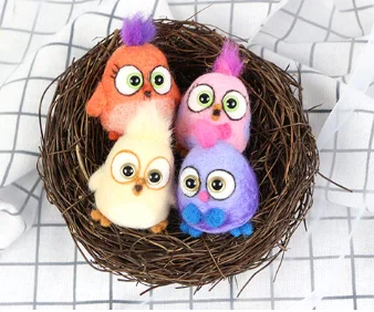 

Birds wool needlepoint kit wool felt needle felting decoration craft needlecraft DIY handmade
