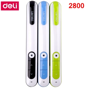 

Deli 2800 Red PPT 100 meter laser pointer Powerpoint Flip pen remote control AAA battery surport PPT/Prezi/Keynote
