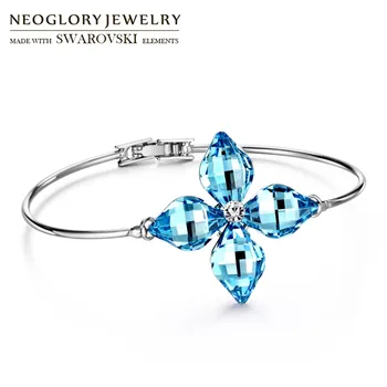 

Neoglory Austria Crystal & Czech Rhinestone Bangle Exquisite Flower Design Elegant Style Alloy Plated For Women Bracelet