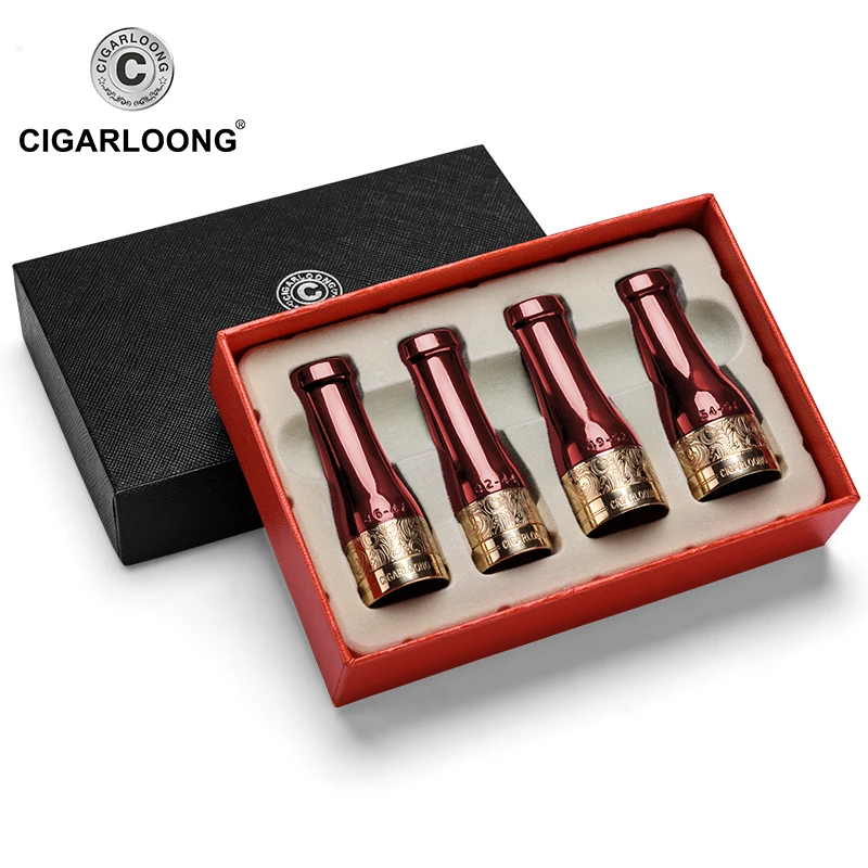 

CIGARLOONG Printing Cigar Mouthpiece Set for Men and Women Short Cigar Holder black red CP-0003