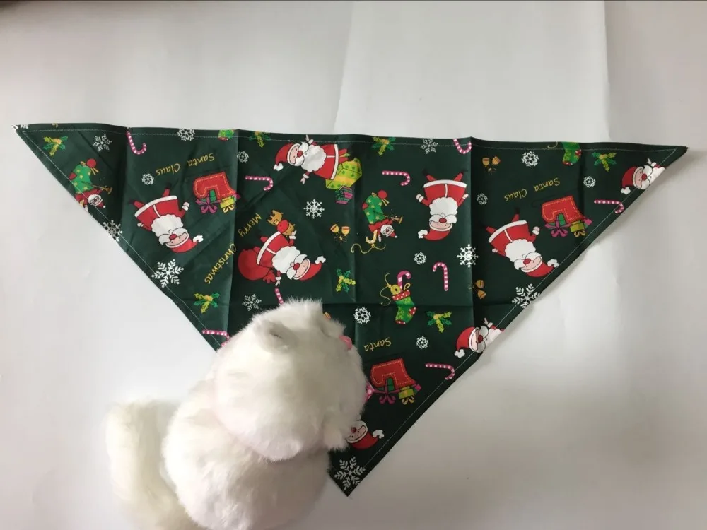 20pcs/lot Christmas holiday Dog Puppy Pet cotton bandanas Collar scarf Pet tie Y102101