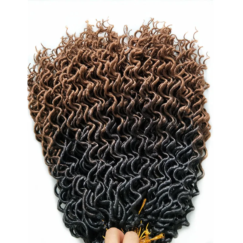 Pervado волосы синтетические мягкие Faux locs Curly волосы для наращивания 24 пряди африканские вязанные крючком косички волосы оптом Dip краситель Омбре цвет