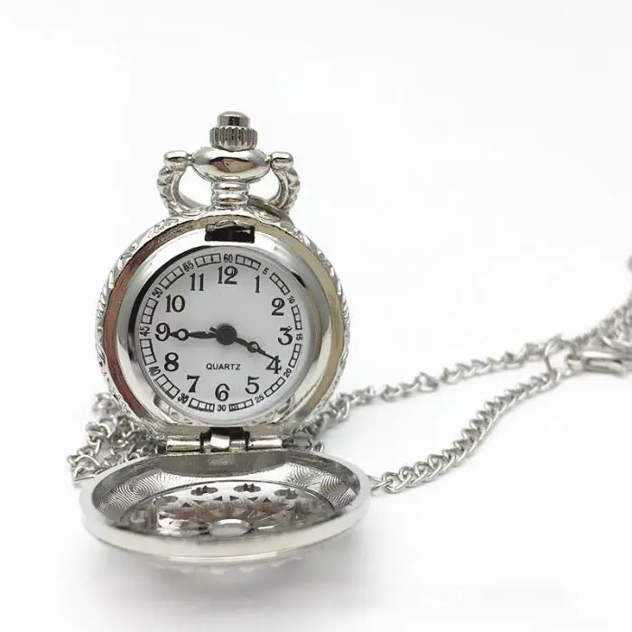 Новый для женщин мужчин карманные часы ретро круглые гвозди бронза форма паутина узор часы с цепочкой цепочки и ожерелья