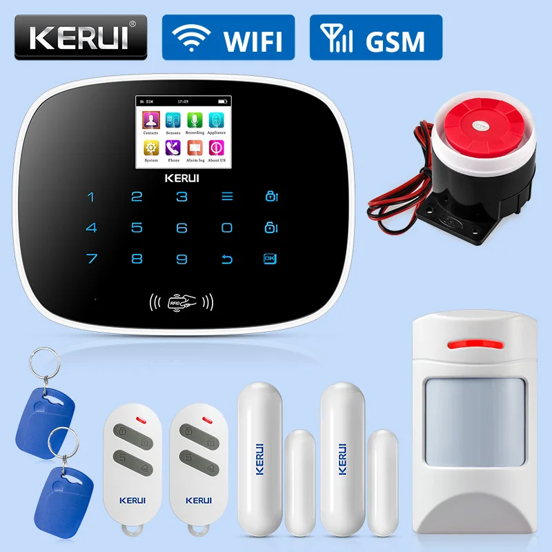 

KERUI G19 Wireless Home GSM Alarm Systems Security Home DIY Kit Smart Motion Detection Infrared Induction Alarm Of Door Sensor