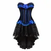 Corset vintage rayé à lacets pour femmes, robe avec jupe, ensemble irrégulier, costume burlesque, bustier, débardeur, cosplay, grande taille ► Photo 3/3