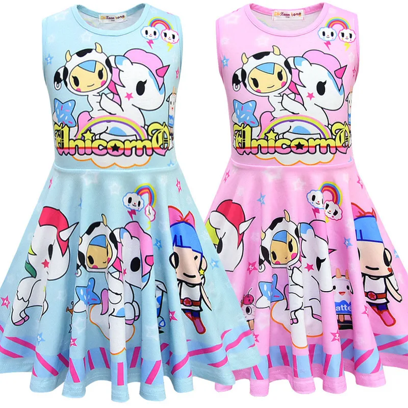 

Dolls Dresses New 3-10Y Cute Elegant unicorna Dress Kids Party Costumes Ladybug Children Clothes Princess Baby Girls Dress