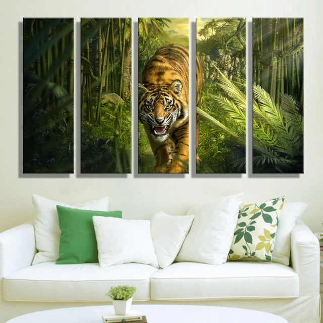Oil Painting Canvas Tiger In Jungle Wall Art Decoration Oil Painting Canvas Tiger In Jungle Wall Art Decoration Home Decor On Modern