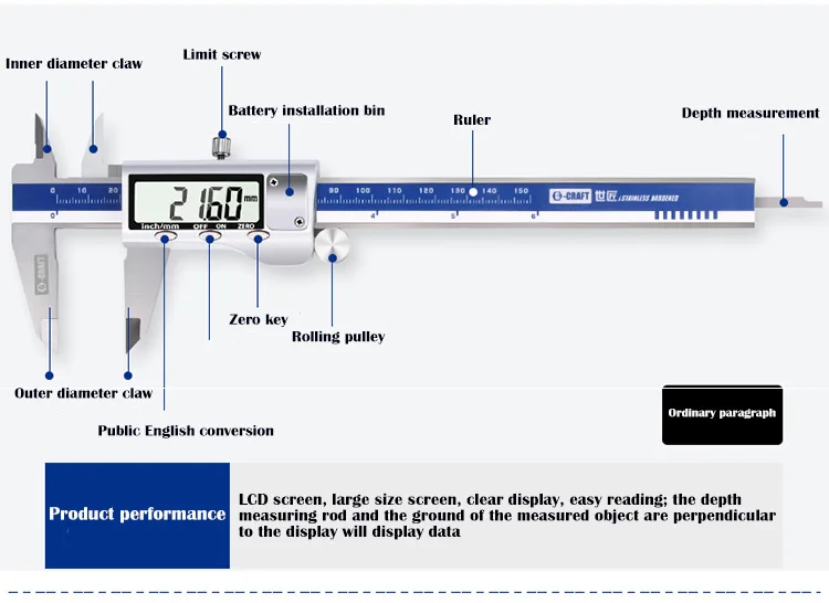 Производитель прямые продажи электронный цифровой штангенциркуль прецизионный штангенциркуль мини из нержавеющей стали водонепроницаемый 0-150-200-300мм