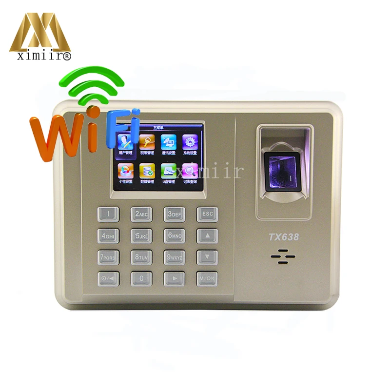 

Linux system TX638 fingerprint time attendance system with WIFI TCP/IP communication U disk uploading and dowloading