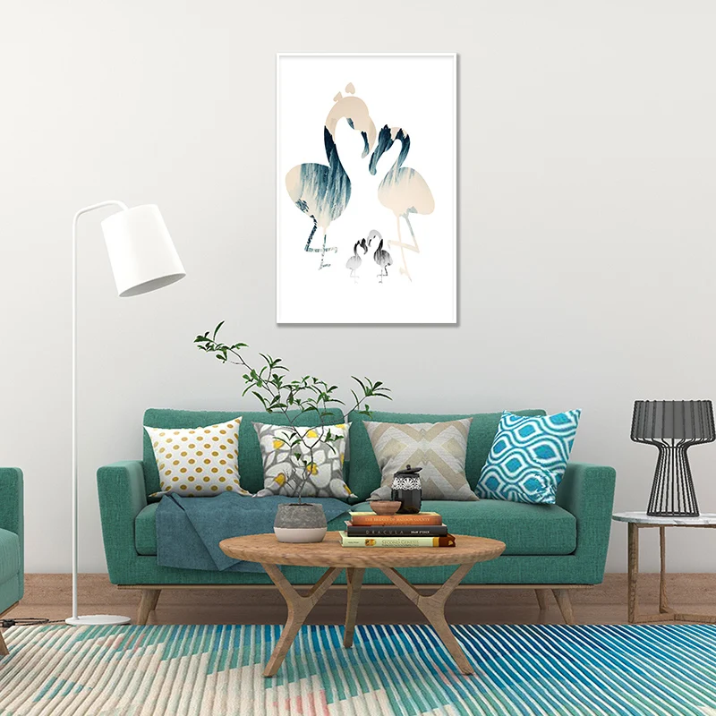 Nordic Style Animal Waterproof Ink Painting Ostrich Love Picture Modern Diy Unframed Home Decor Fashion Design Poster Bedroom | Дом и сад