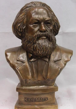 

USPS to USA S0269 18 China Folk Brass Copper Bronze Made Colossus Leader karl marx Head Art Statue