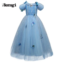 New Baby Girl Anna Elsa Dress High-Grade Sequined Princess Cinderella Fancy kids clothes For Party Costume Snow Queen Cosplay